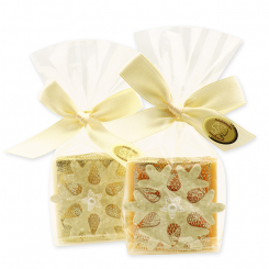 Sheep milk soap 35g decorated with a snowflake in a cellophane, Classic/swiss pine 