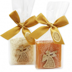 Sheep milk soap 35g decorated with an angel in a cellophane, Classic/swiss pine 