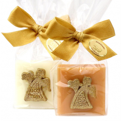 Sheep milk soap 35g decorated with an angel in a cellophane, Classic/swiss pine 