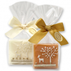 Sheep milk soap 35g decorated with a ribbon in a cellophane, Classic/swiss pine 
