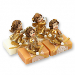 Sheep milk guest soap 25g decorated with an angel, Classic/swiss pine 