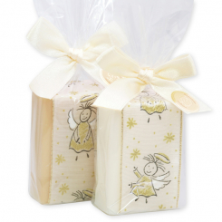 Sheep milk soap 100g decorated with an angel ribbon in a cellophane, Classic/quince 