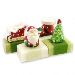 Sheep milk soap 100g decorated with christmas figures, Classic/verbena 