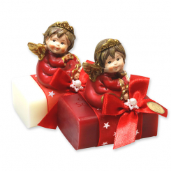 Sheep milk soap 100g decorated with an angel, Classic/pomegranate 