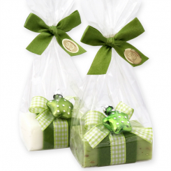Sheep milk soap 100g decorated with a glass christmas star in a cellophane, Classic/verbena 