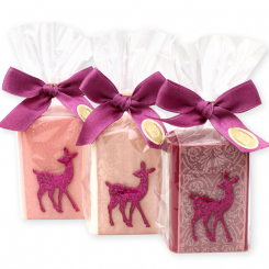 Sheep milk soap 100g decorated with a fawn in a cellophane, sorted 