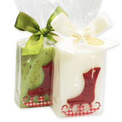 Sheep milk soap 100g decorated with an ice-skate in a cellophane, Classic/verbena 