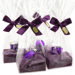 Sheep milk soap 100g decorated with christmas decorations in a cellophane, Elderberry 