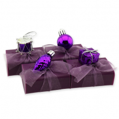 Sheep milk soap 100g decorated with christmas decorations, Elderberry 