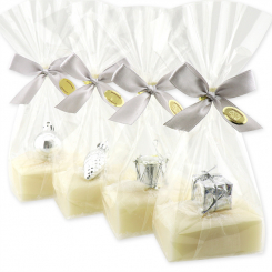 Sheep milk soap 100g decorated with christmas motives in a cellophane, Classic 