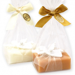 Sheep milk soap 100g decorated with an angel in a cellophane, Classic/quince 