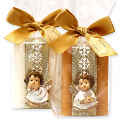 Sheep milk soap 100g decorated with an angel in a cellophane bag, Classic/quince 