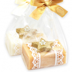 Sheep milk soap 100g decorated with a star in a cellophane, Classic/quince 