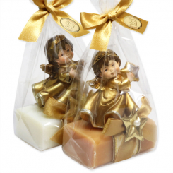 Sheep milk soap 100g decorated with an angel in a cellophane, Classic/quince 