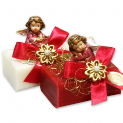 Sheep milk soap 100g decorated with an angel, Classic/pomegranate 
