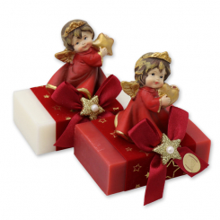 Sheep milk soap 150g decorated with an angel, Classic/pomegranate 