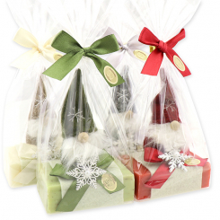 Sheep milk soap 150g decorated with a gnome in a cellophane, sorted 