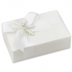 Schafmilchseife eckig 150g "Geschenkpäckchen", Schneerose 