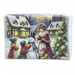 Schafmilchseife eckig 150g Winterzauber "Weihnachtszauber-Motiv 14" 