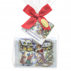 Schafmilchseife eckig 150g Winterzauber "Weihnachtszauber-Motiv 14" in Cello 