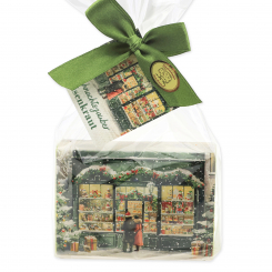 Schafmilchseife eckig 150g Eisenkraut "Weihnachtszauber-Motiv 9" in Cello 