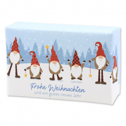 Schafmilchseife eckig 150g  "Bunte Festtag Motiv 3", Schneerose 