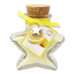 Bath salt 160g in a star shaped glass jar, Grapefruit 