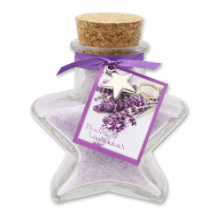Bath salt 160g in a star shaped glass jar, Lavender 