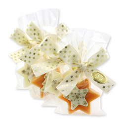 Sheep milk soap 20g decorated with christmas decorations in cello, Classic/Swiss pine 